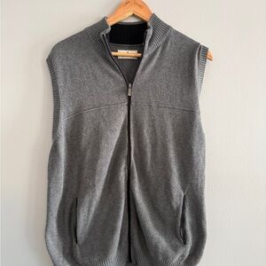 Men's Gray Zip-Up Sweater Vest